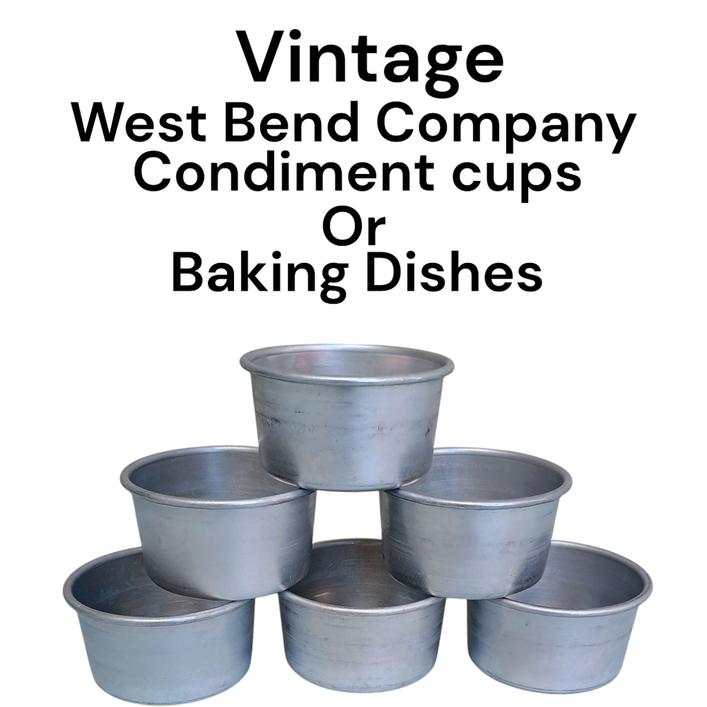Vintage West Bend Company aluminum condiment cups ramekins 3 oz baking d…